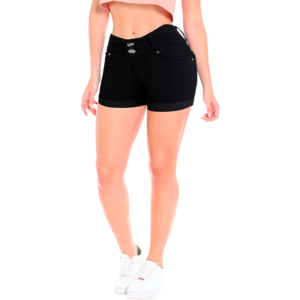 Short Negro De Mezclilla Con Bolsas Para Dama