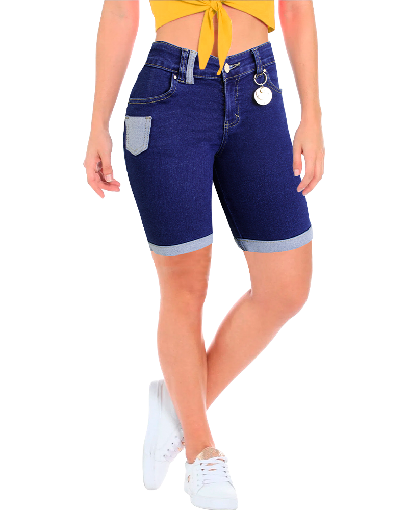 Bermuda Corta De Mezclilla Para Mujer